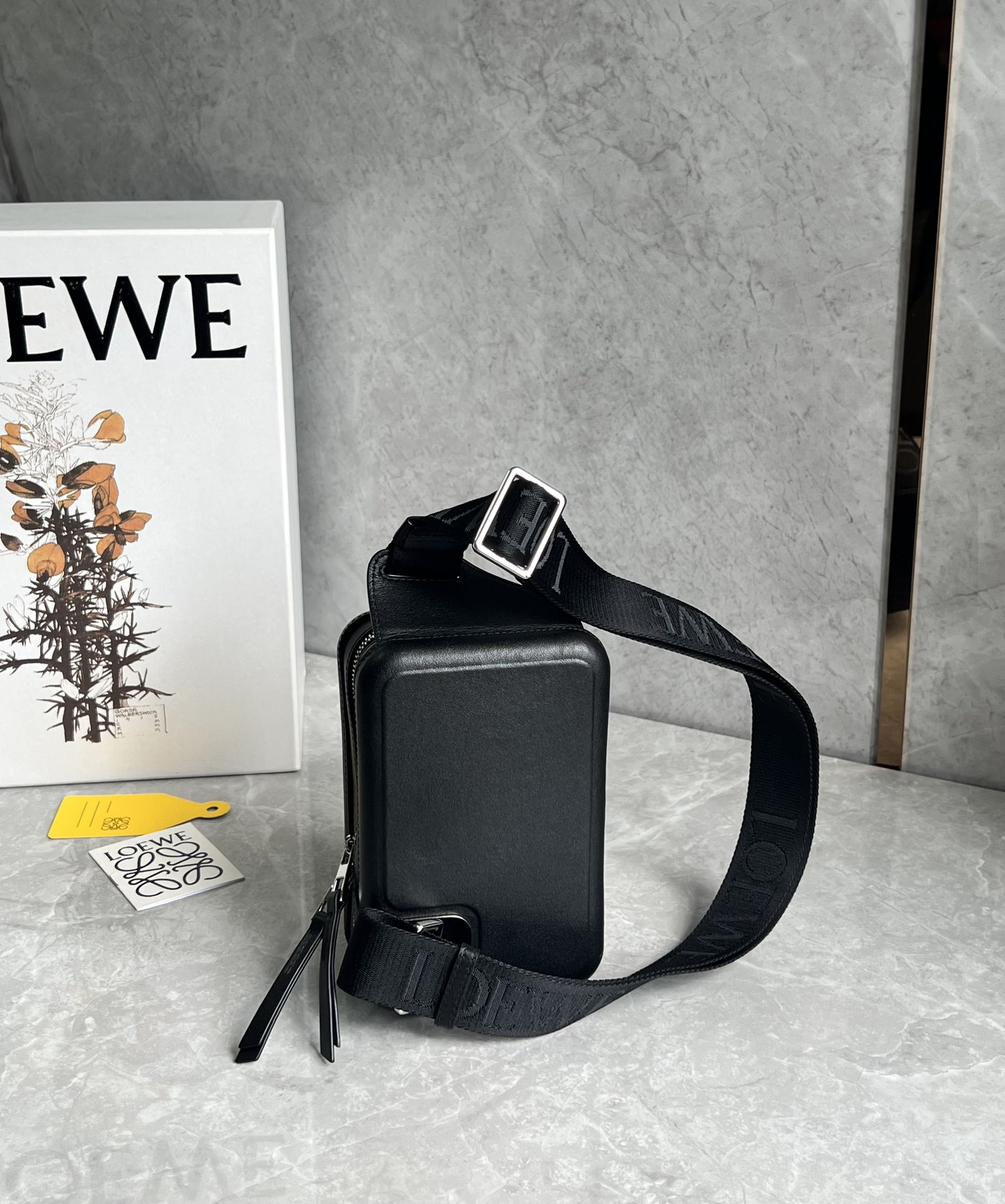 Loewe Molded Sling in Smooth Calfskin Black